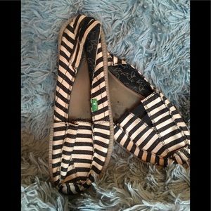 Sanuk Striped Slip Ons!!